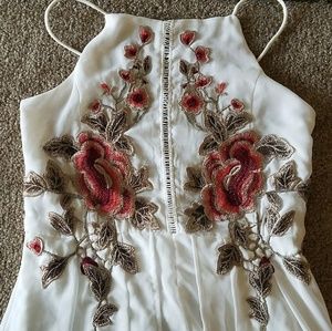 White Floral Maxi Romper